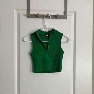 Green Zip Up Top